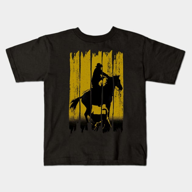 Western Cowboy Rancher Kids T-Shirt by Gorilla-Tees